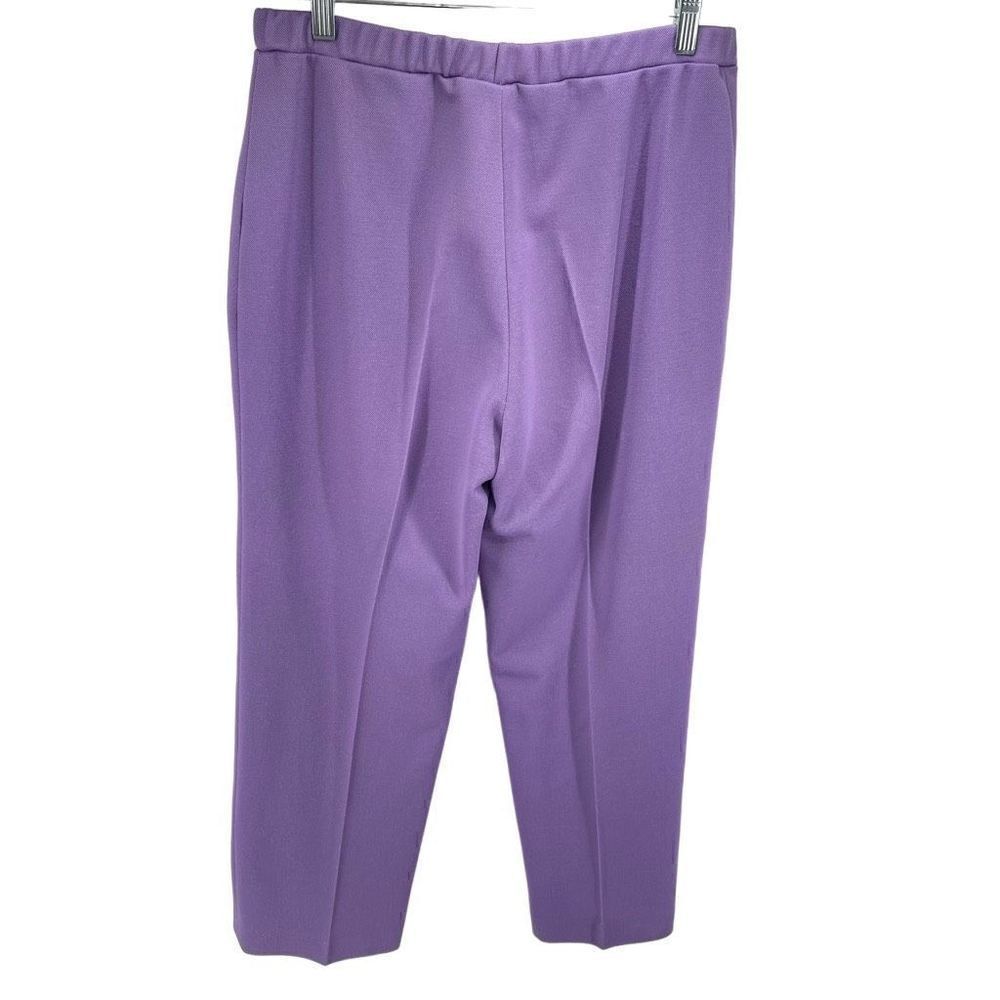 Graff Womens Vintage Cropped Pants Pull On Elastic Waist Purple Size Large View 2